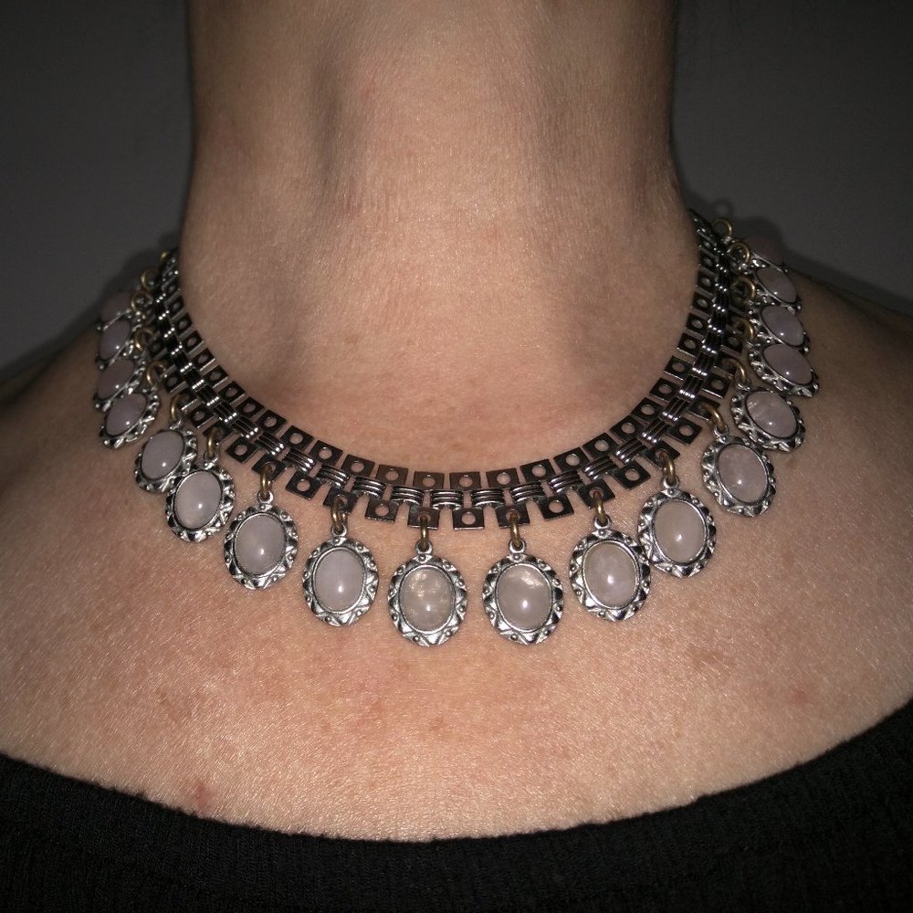 Necklace - Rose Quartz in English Pewter!